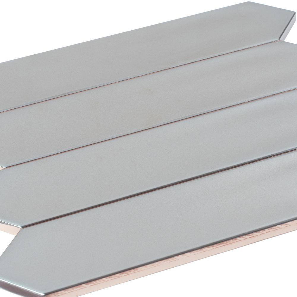 Metallic Silver Glossy Ceramic Picket Wall and Floor Tile