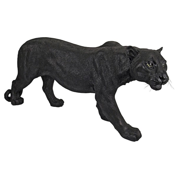 Design Toscano 15.5 in. H Shadowed Predator Black Panther Garden Statue