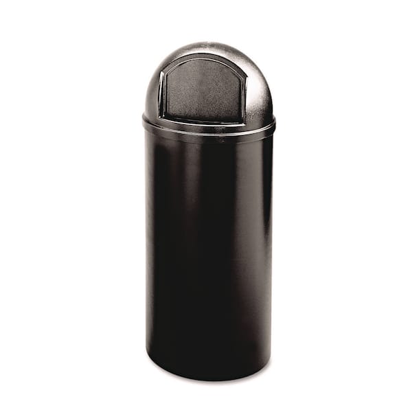 25 Gal. Round Black Polyethylene Marshal Classic Container