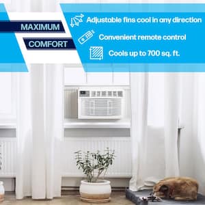 15,000 BTU 115V Window Air Conditioner Cools 700 Sq. Ft. in White