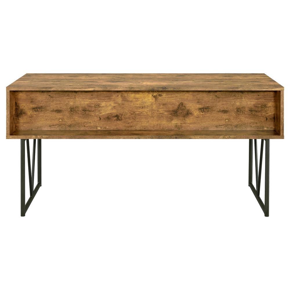 Rustic Industrial Nutmeg Brown Home Office Desk with 4 Drawers