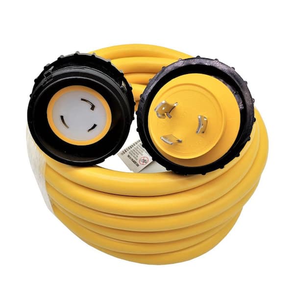 parkworld 25 ft. 10/3 30 Amp 125 Volt Twist Lock NEMA L5-30 RV/Maine Shore Power Cordsets, Outdoor Boat Extension Cord, Yellow