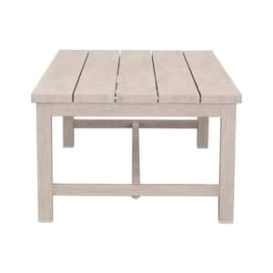 48 in. W x 24 in. D x 16 in. H Whitewashed Birch Look Aluminum Frame Outdoor Coffee Table with Solid Construction