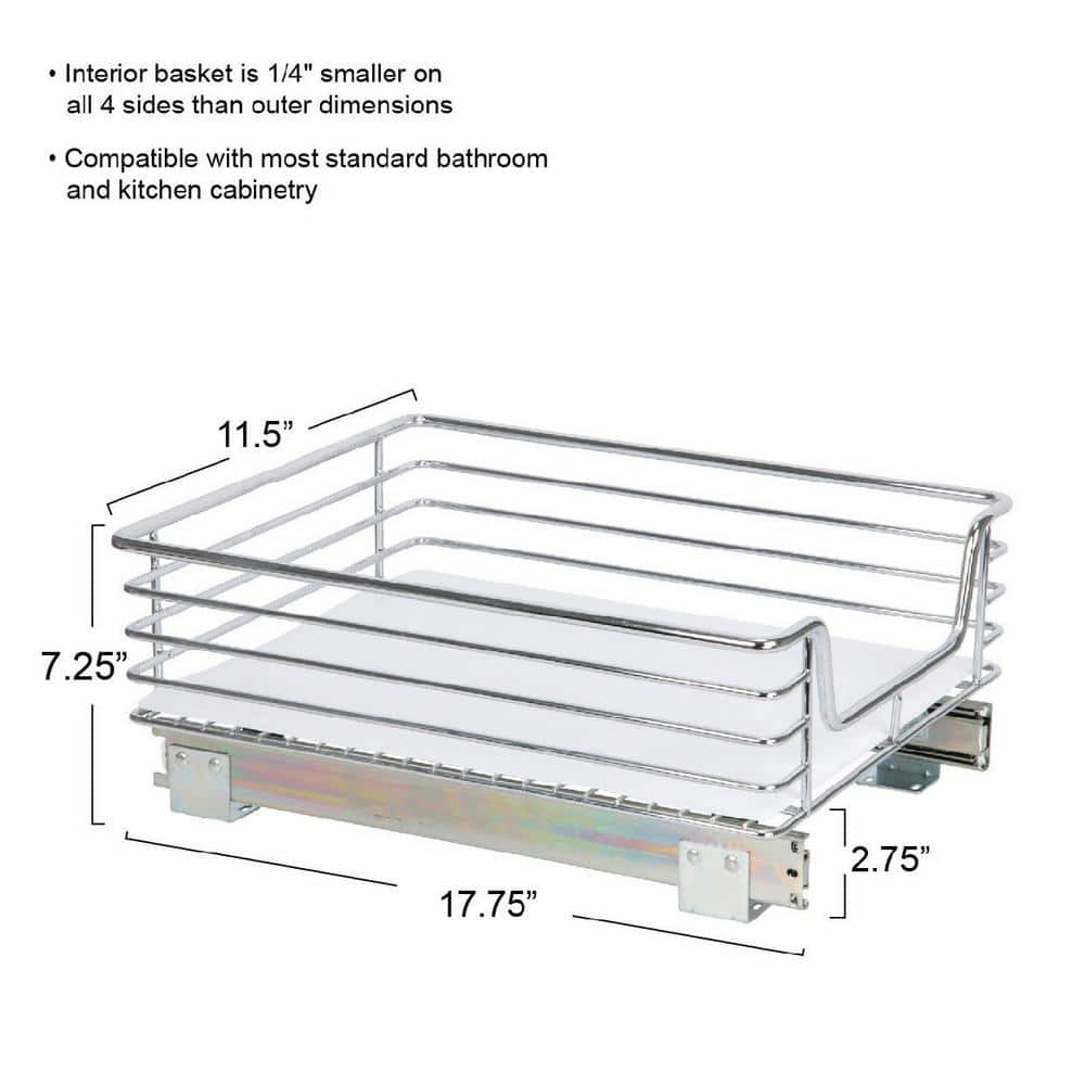 Chrome-Plated Steel Single Tier Under-Cabinet Organizer
