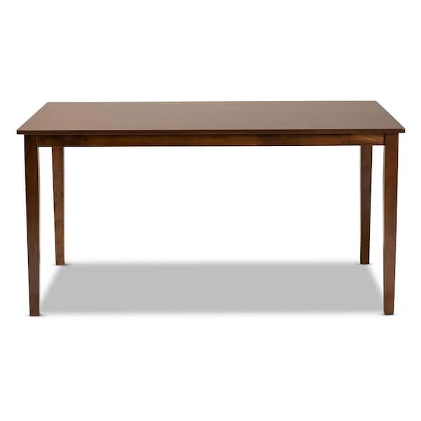Baxton Studio Eveline Walnut Brown Dining Table