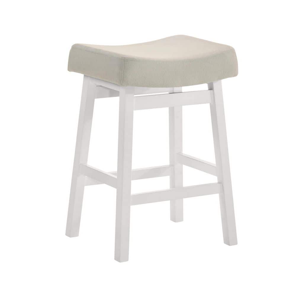 Lenon 27 in. H Counter Height Cream Backless Wood Bar Stool with Fabric Seat price history on PriceWatchPro