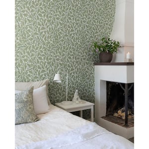 Oak Tree Leaf Green Non-Pasted Non Woven Wallpaper