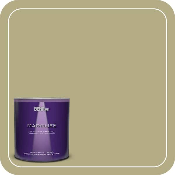 BEHR MARQUEE 1 qt. #PPU9-08 Tarragon Tease One-Coat Hide Eggshell Enamel Interior Paint & Primer