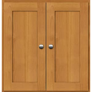 Shaker 24 in. W x 5.5 in. D x 25 in. H Simplicity Wall Cabinet/Toilet Topper/Over the John in Natural Alder