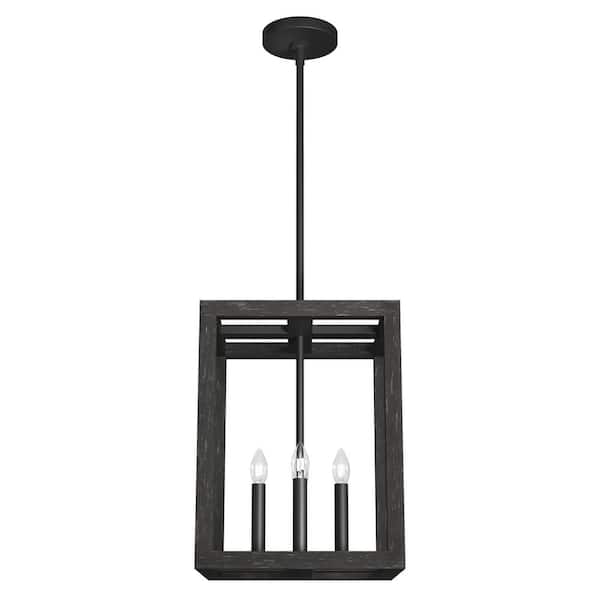Squire Manor 4 Light Matte Black Lantern Pendant Kitchen Light