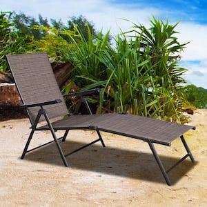 Metal Adjustable Outdoor Chaise Lounge with 5 Reclining Positions