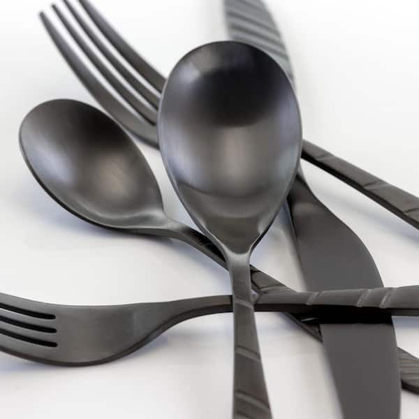 20 Pcs Black Silverware Set Stainless Steel Flatware Set for 4 Food Grade  Cutler