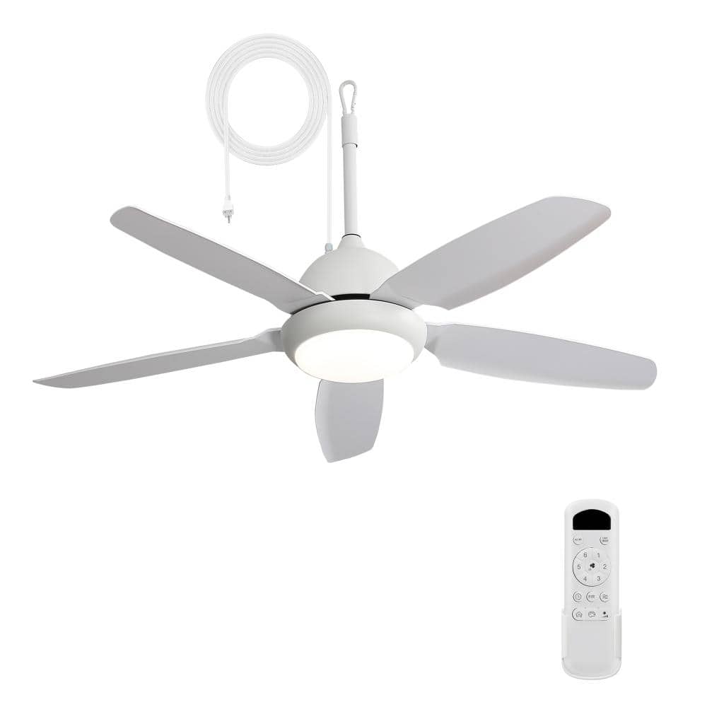 52 in. LED Indoor/Outdoor White Downrod Ceiling Fan with Remote Control and 3CCT Dimming price history on PriceWatchPro