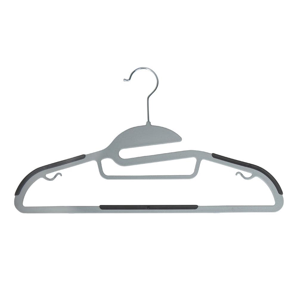 Simplify 25-Pack Plastic Non-slip Grip Clothing Hanger (Grey) in the Hangers  department at