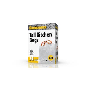 13 Gallon, 0.8 mil Drawstring Lavender/Trash Bags 100pc x 2Boxes (24 x  27) - Kitchen Zip