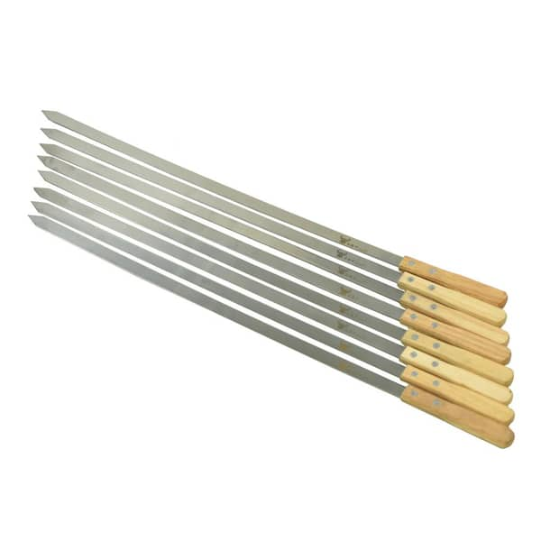 23 in. L x 5/8 in. W 2 mm Think Stainless Steel BBQ skewer in Silver  (8-Piece)