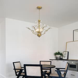 Chicago 4-Light Brass Unique Classic/Traditional Chandelier with Crystal Accents