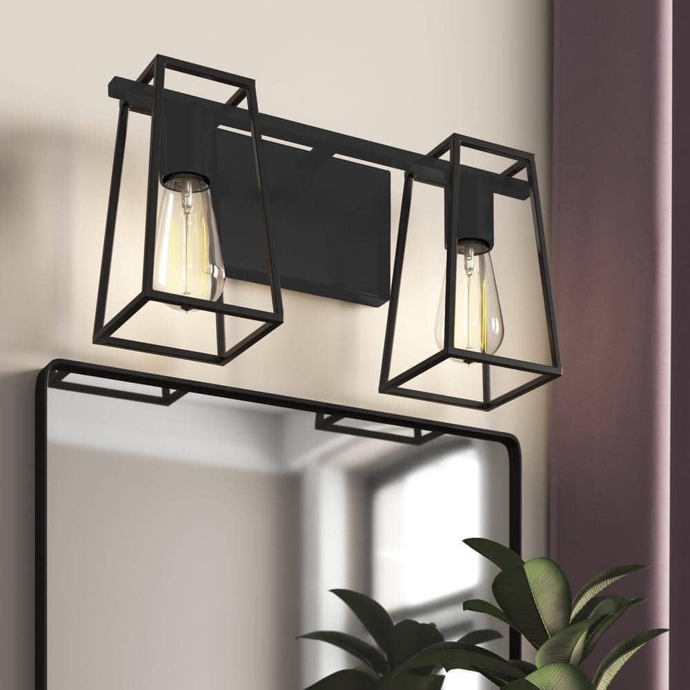 Filmore 16.0 in. 2 Light Black Vanity Light price history on PriceWatchPro