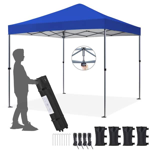 Yaheetech 10 ft. x 10 ft. Blue Pop-Up Canopy