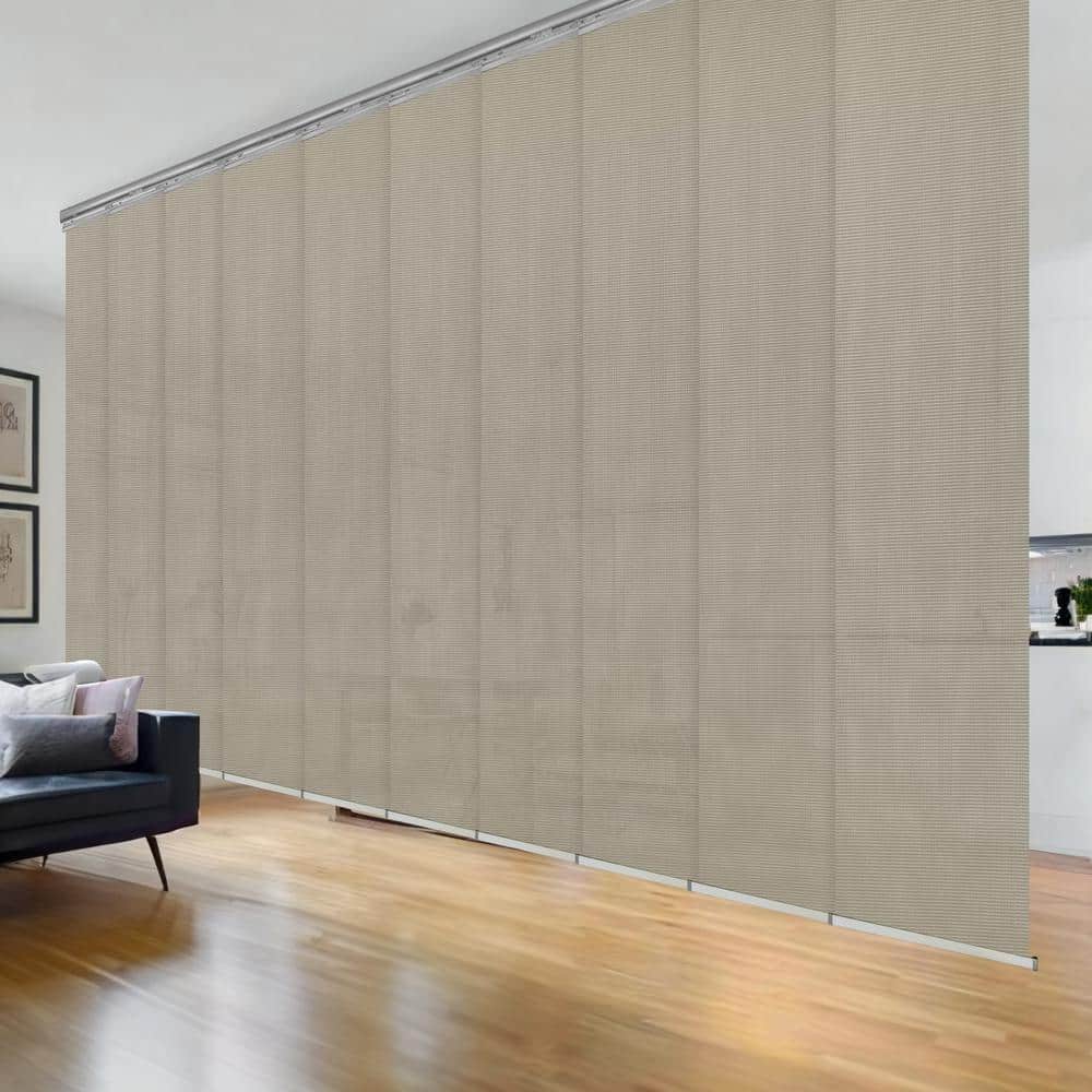 Soot 120 in. - 218 in. W x 116 in. L Adjustable 10-Panel Satin Nickel Double Rail Panel Track with 23.5 in. Slates price history on PriceWatchPro