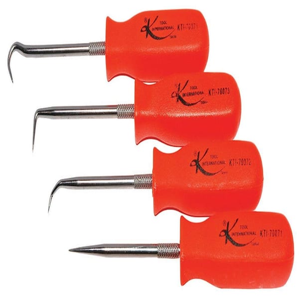 K Tool International Neon Orange Mini Pick Set (4-Piece)