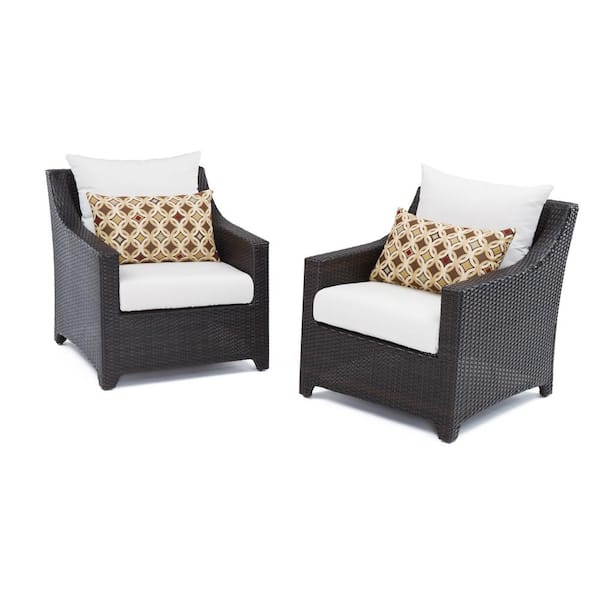 RST BRANDS Deco Patio Club Chair with Sunbrella Moroccan Cream Cushions (2-Pack)