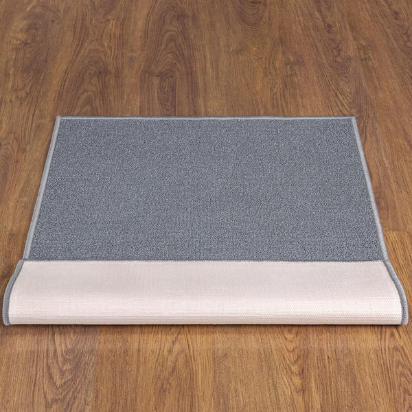 Ottomanson Classics Non-Slip Rubberback Modern Solid 2x3 Indoor Area Rug/Entryway  Mat, 2'3 x 3', Gray 