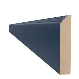 Newport Blue Painted Plywood Shaker Assembled Kitchen Cabinet Furniture Base Molding 96 in W x 0.75 in D x 4 in H