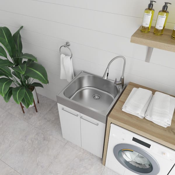 Glacier Bay 24 in. W x 21 in. D x 34 in. L Freestanding Stainless