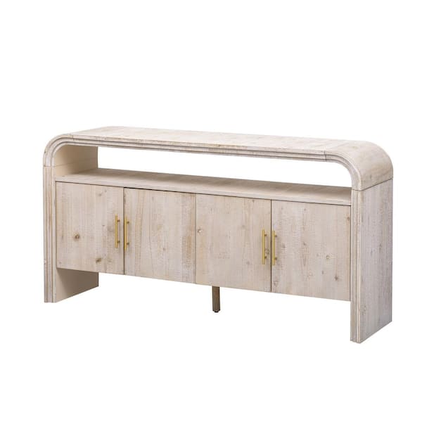 COWLOWN 59.8 in. W x 15.7 in. D x 31.5 in. H Bathroom Beige Linen Cabinet