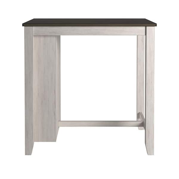 HomeSullivan White Wood Counter Height Dining Table with Charging Station