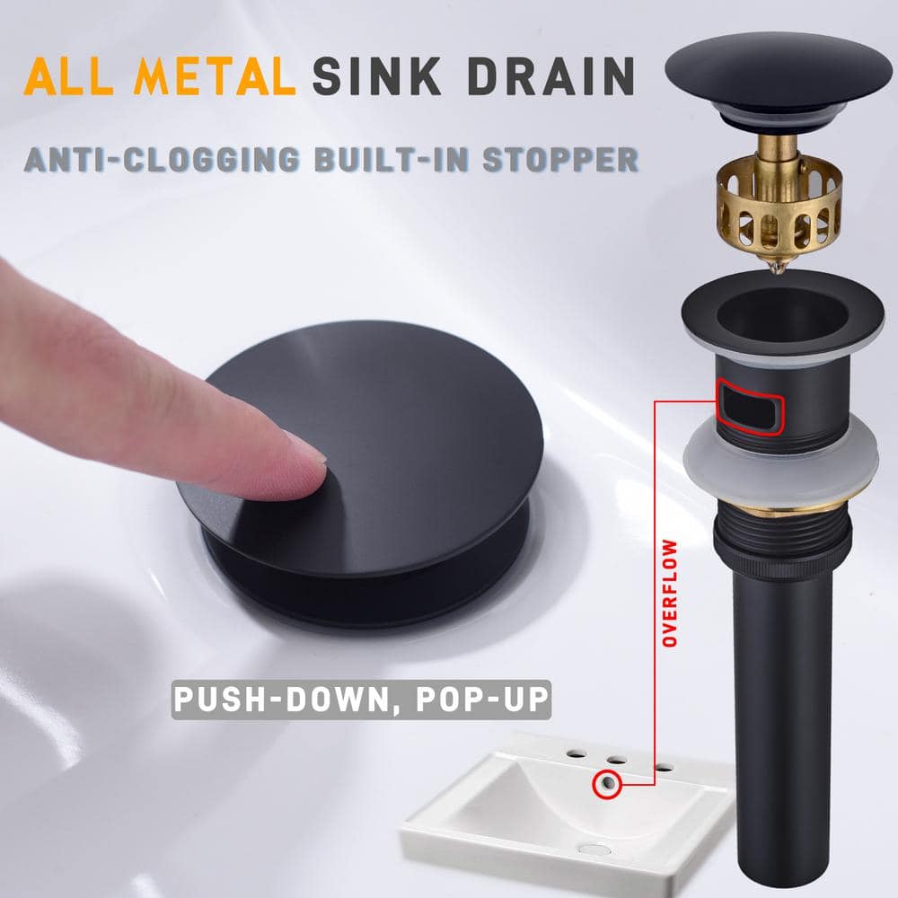 Matte Black Stainless Steel 8-Inch Widespread Bathroom Faucet