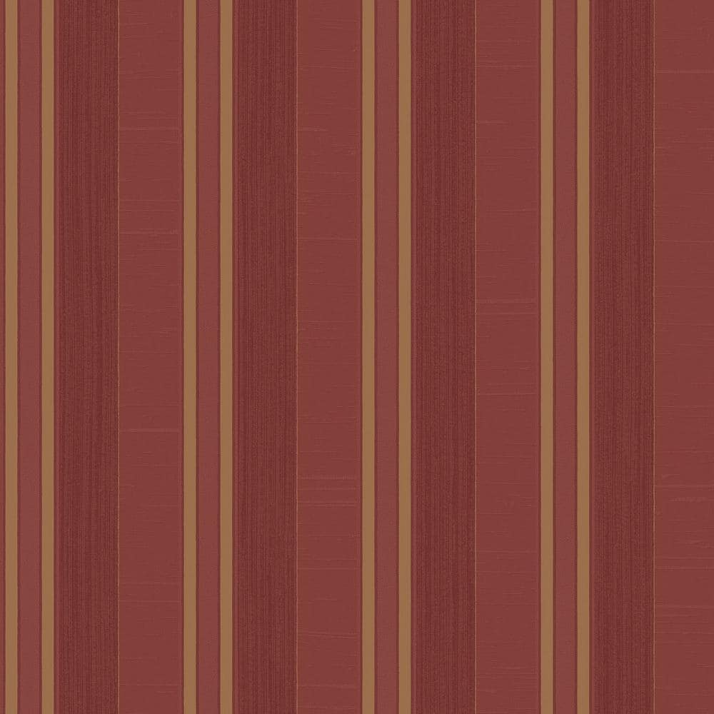 Palazzo 2 Collection Red Silk Stripe Vinyl on Non-Woven Non-Pasted Wallpape