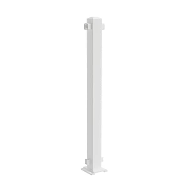 Peak Railing PEAK Aluminum Railing 3 x 3 Mid Post Aluminum Deck Railing in White for ...
