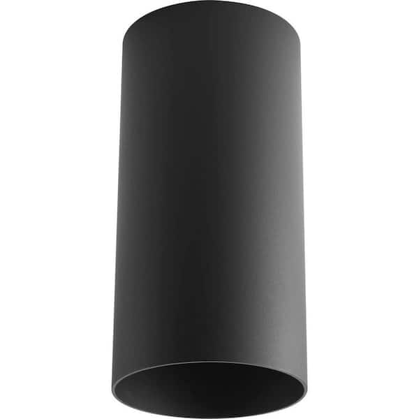 Progress Lighting Cylinder Collection 6" Black Modern LED Aluminum Outdoor Ceiling Light for Garage, Porch and Entry