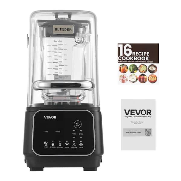 Blender, 68 oz. 6 Speed Professional Countertop Blenders with Shield, 2200W 26000RPM Kitchen Food Processor Combo, Black