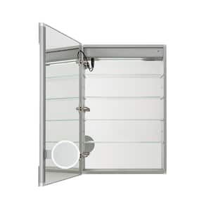 Royale Plus 24 in W x 36 in. H Recessed or Surface Mount Medicine Cabinet with Single Door, LED Lighting, Left Hinge