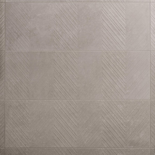 Urbane Pearl Gray Chevron 11.81 in. x 35.43 in. Matte Ceramic Wall Tile (14.52 sq. ft./Case)