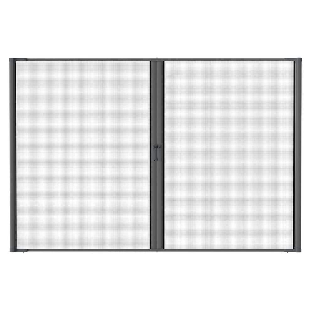 120 in. x 80 in. Universal Handed Black Aluminum Retractable Screen Door for Double Entry Door price history on PriceWatchPro