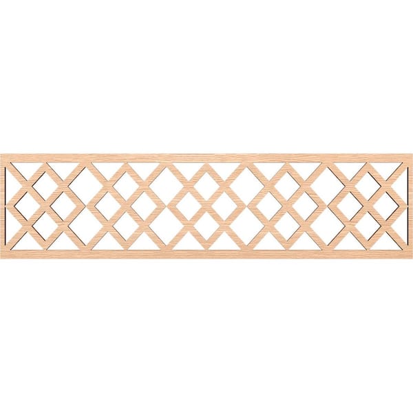 Ekena Millwork Hadley Fretwork 0.375 in. D x 47 in. W x 12 in. L Red Oak Wood Panel Moulding