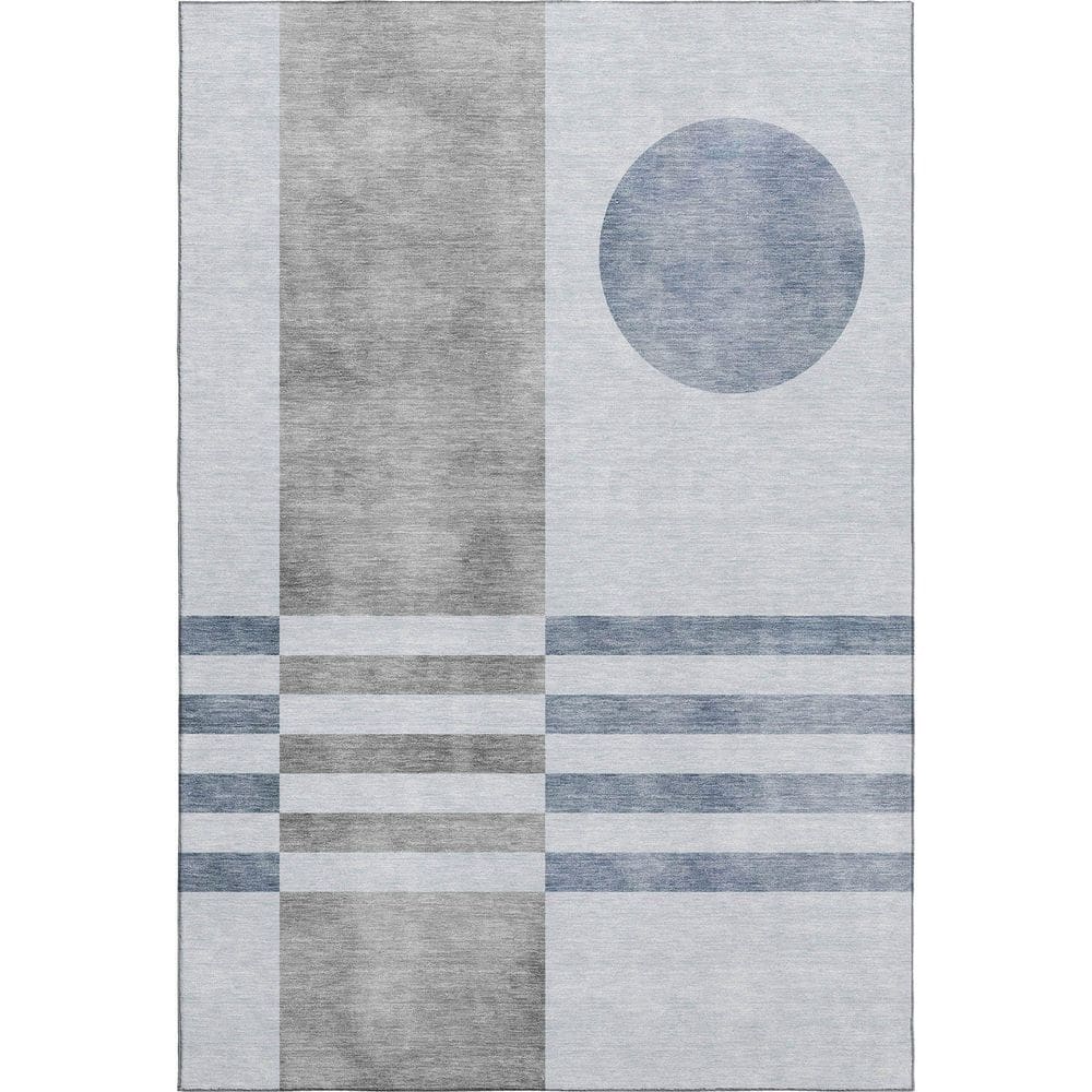 Mayfield Premium Machine Washable Abstract AMF2131 Blue 3 ft. x 5 ft. Area Rug price history on PriceWatchPro