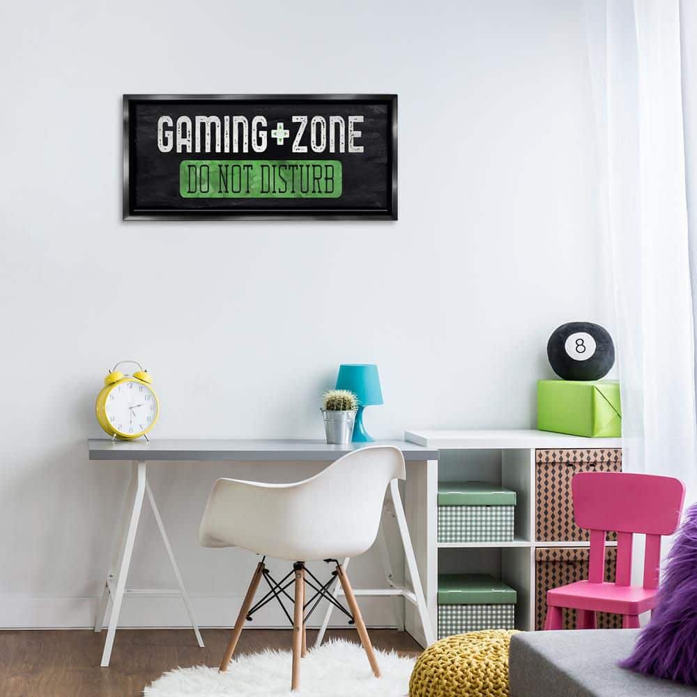 Do Not Disturb Gaming Zone by CAD Designs Black Floater Frame Typography Graphic Art Print 14 in. x 31 in. price history on PriceWatchPro