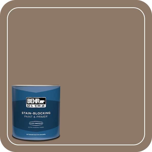 BEHR ULTRA 1 qt. #PPU5-05 Coconut Shell Extra Durable Satin Enamel Interior Paint & Primer