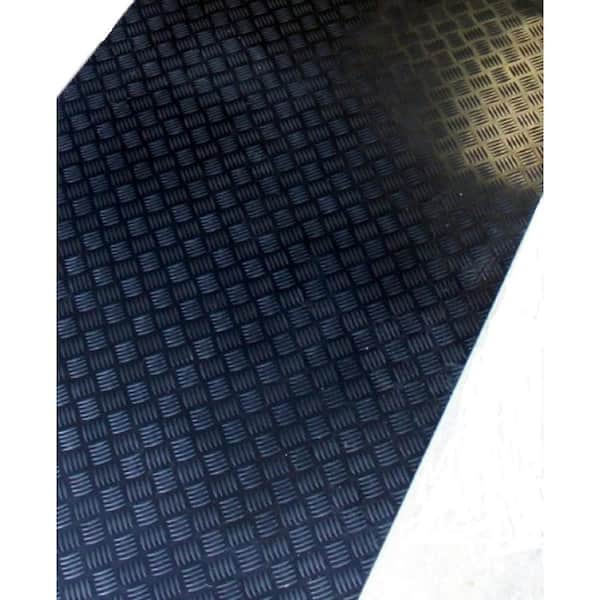 Unbranded Black 3 ft. x 15 ft. Black Commercial/Residential Rubber Garage Floor Matting