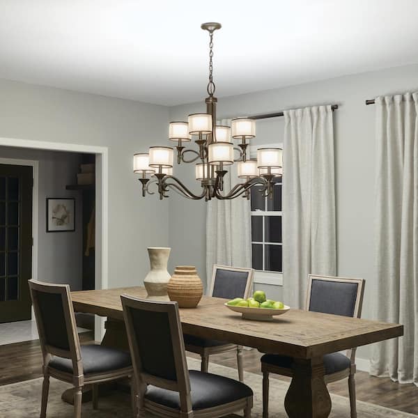 Transitional Dining Room Chandelier, Mission Lighting Dining Room Table