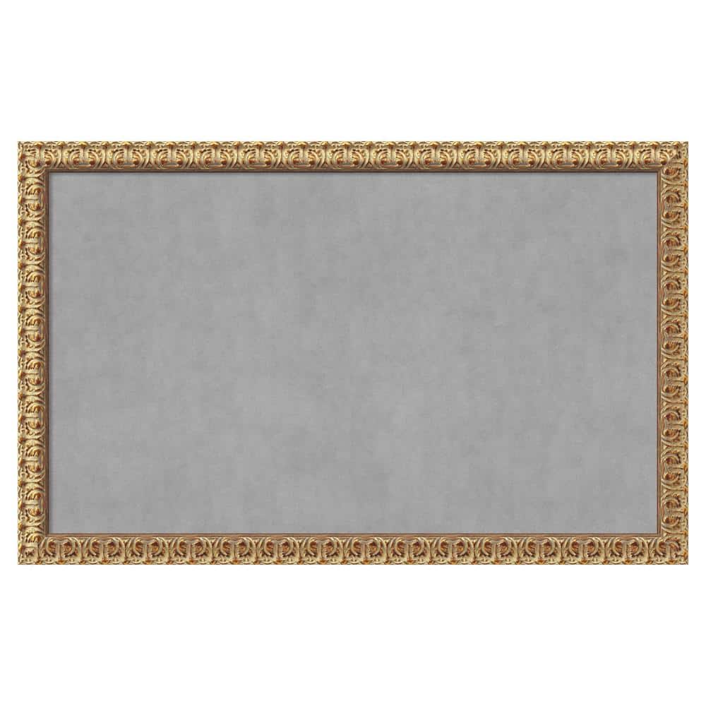Florentine Gold Framed Grey Magnetic Memo Board 40x24