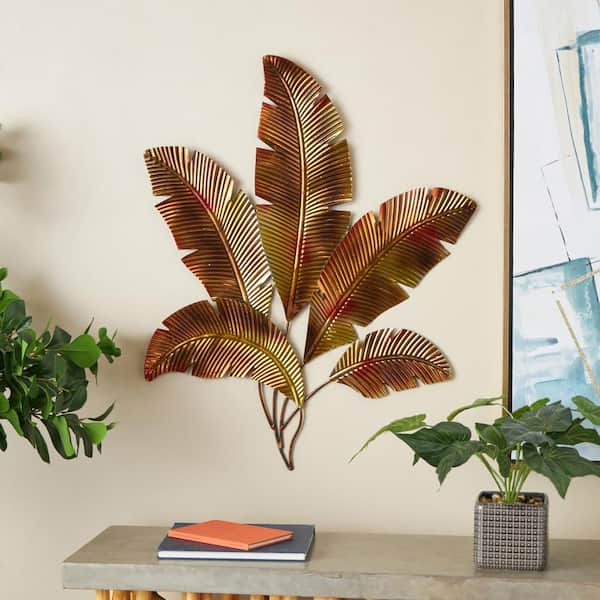 Litton Lane 33 in. x 26 in. Copper Stainless Steel Ombre Layered