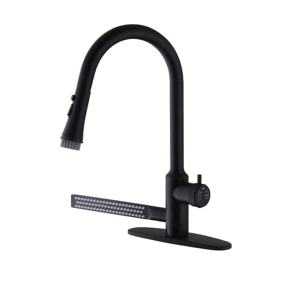 Single Handle Pull Down Sprayer Kitchen Sink Faucet with Advanced Spray, 180° Spout Swivel 18.62 in. Matte Black