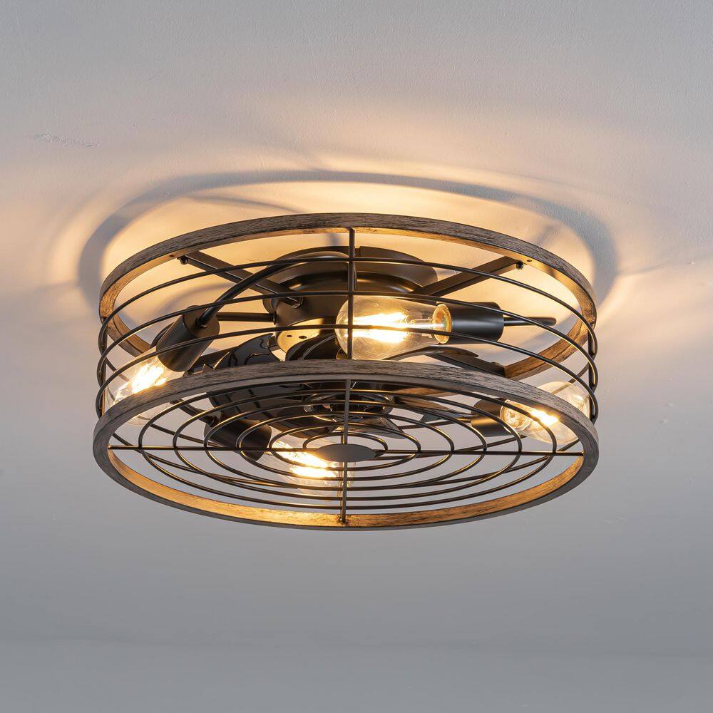 20 in. Black 5-Light Flush Mount Standard Ceiling Fan with Lights and Remote for Dining Room,kitchen(Bulbs Not Included) price history on PriceWatchPro