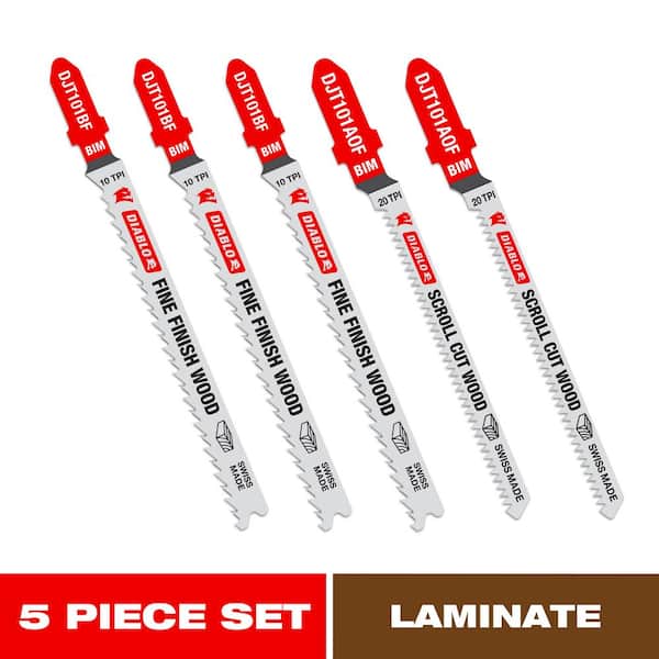 3-1/4 in. Laminate Cutting Jigsaw Blade Set (5-Pack)